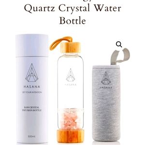 Hasana Rose Quartz crystal infused water bottle